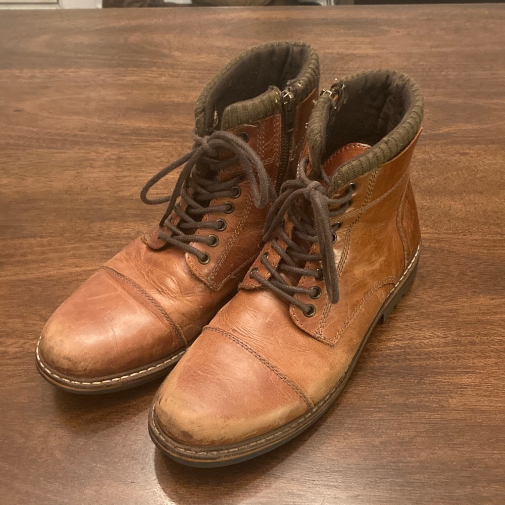 J. Crew (I think) Leather Lace Up Boots w/ side zipper